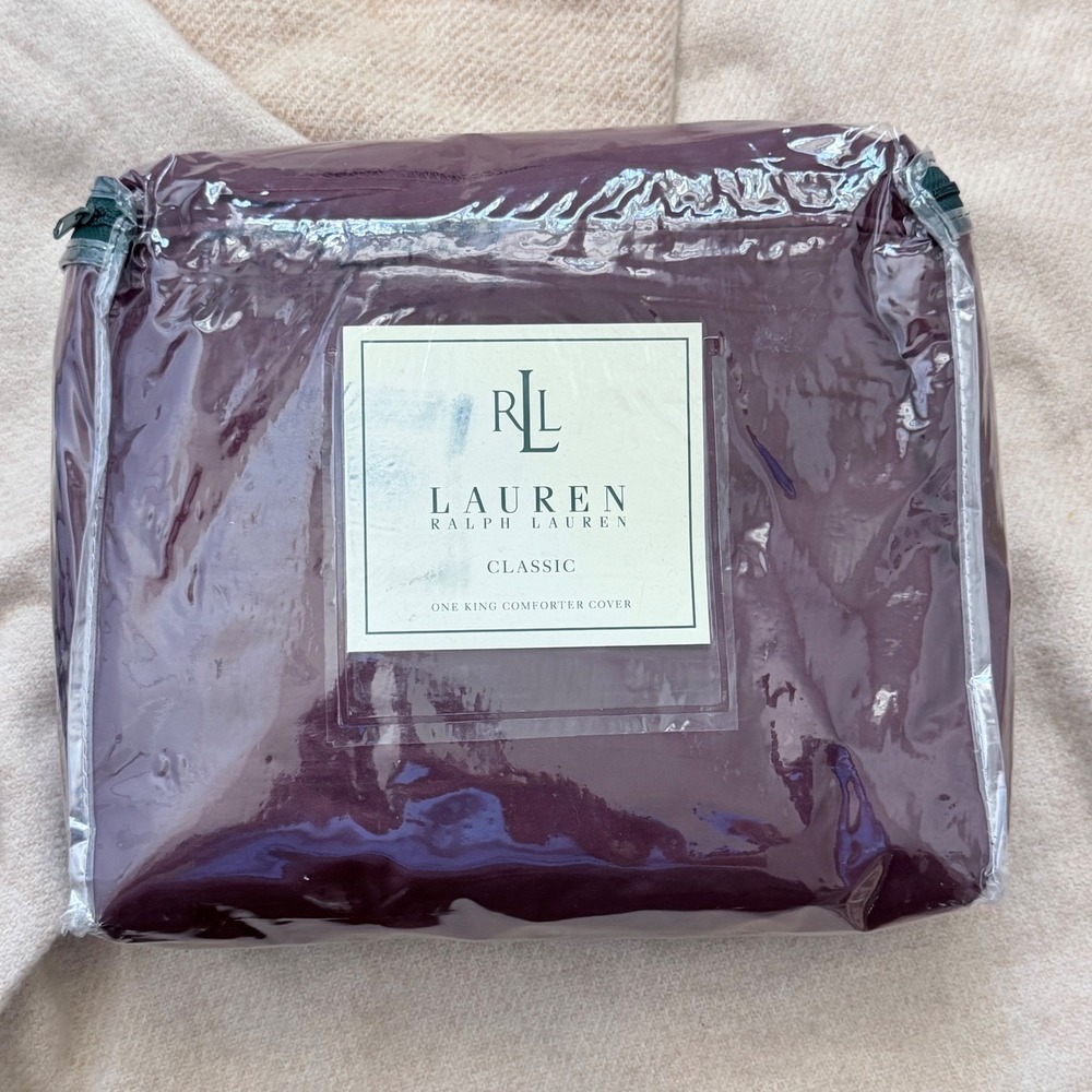 NEW Ralph Lauren Classic King Duvet Comforter Cover Supima Cotton Currant Red